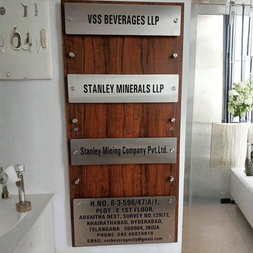 Steel name plate with ACP sheet produced by Universal Enterprises