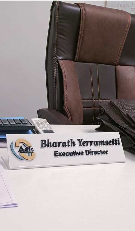 Desk name plate produced by Universal Enterprises